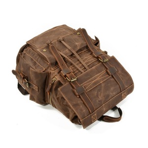 Retro Canvas Leather Hiking Backpack / レトロ キャンバス レザー ハイキング バックパック