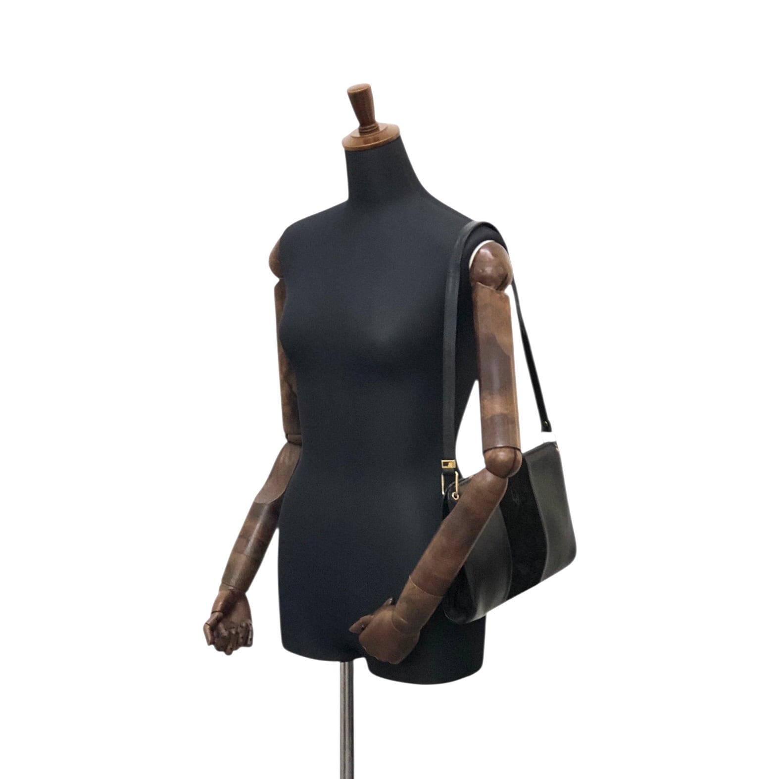 クリスチャンディオール スエード×レザー ショルダーバッグ ブラック Christian Dior クリスチャン ディオール ショルダーバッグ ブラック