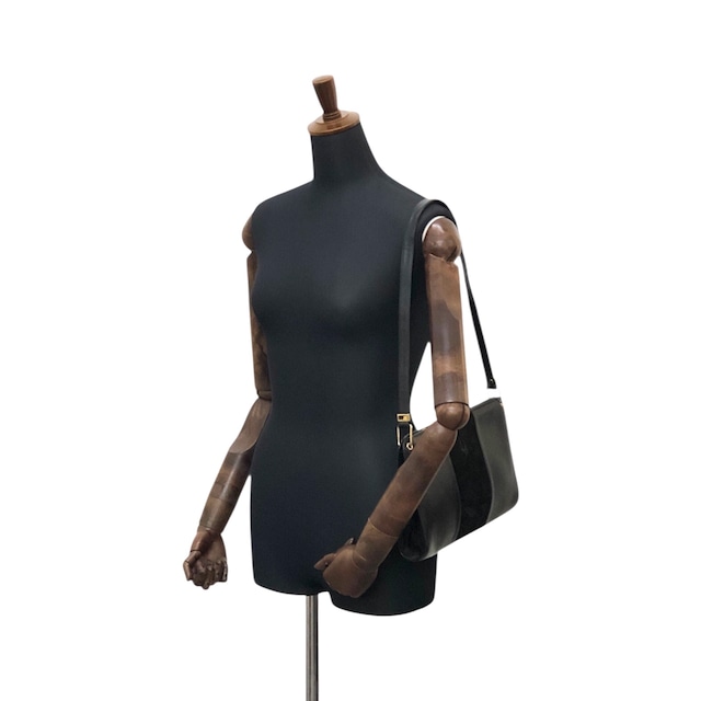 Christian Dior クリスチャン ディオール ショルダーバッグ ブラック ロゴ スエード セミショルダーバッグ vintage ヴィンテージ オールド axpddi