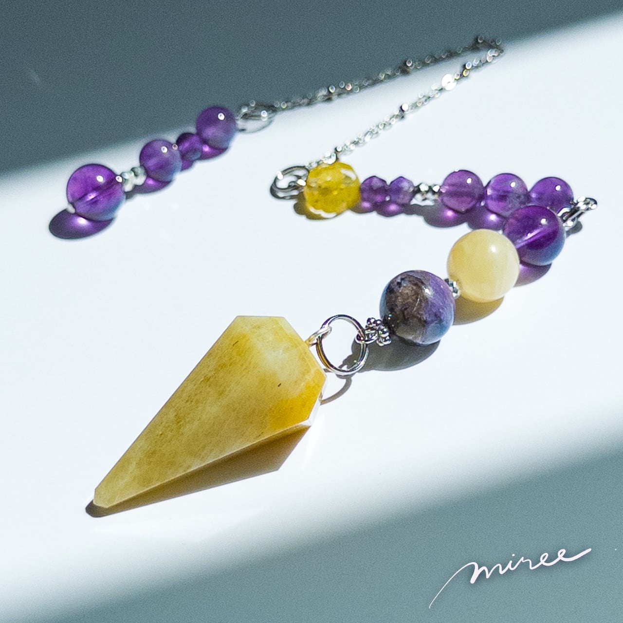 新しい風を招くペンデュラム【イエローアベンチュリン×チャロアイト