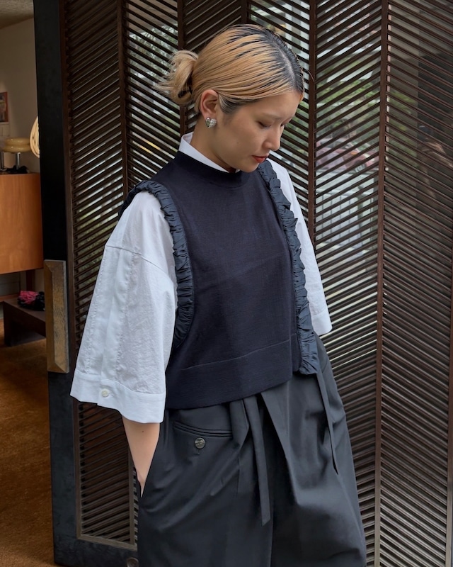 【25AW】ENFOLD エンフォルド /ASYMMETRY MINI VEST / ミニベスト