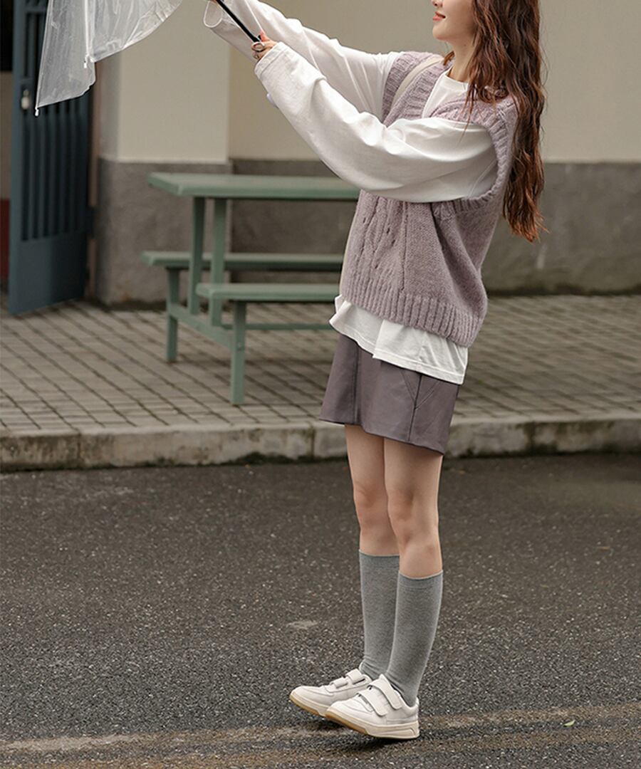 フェイクレザーミニスカート【s-60166】