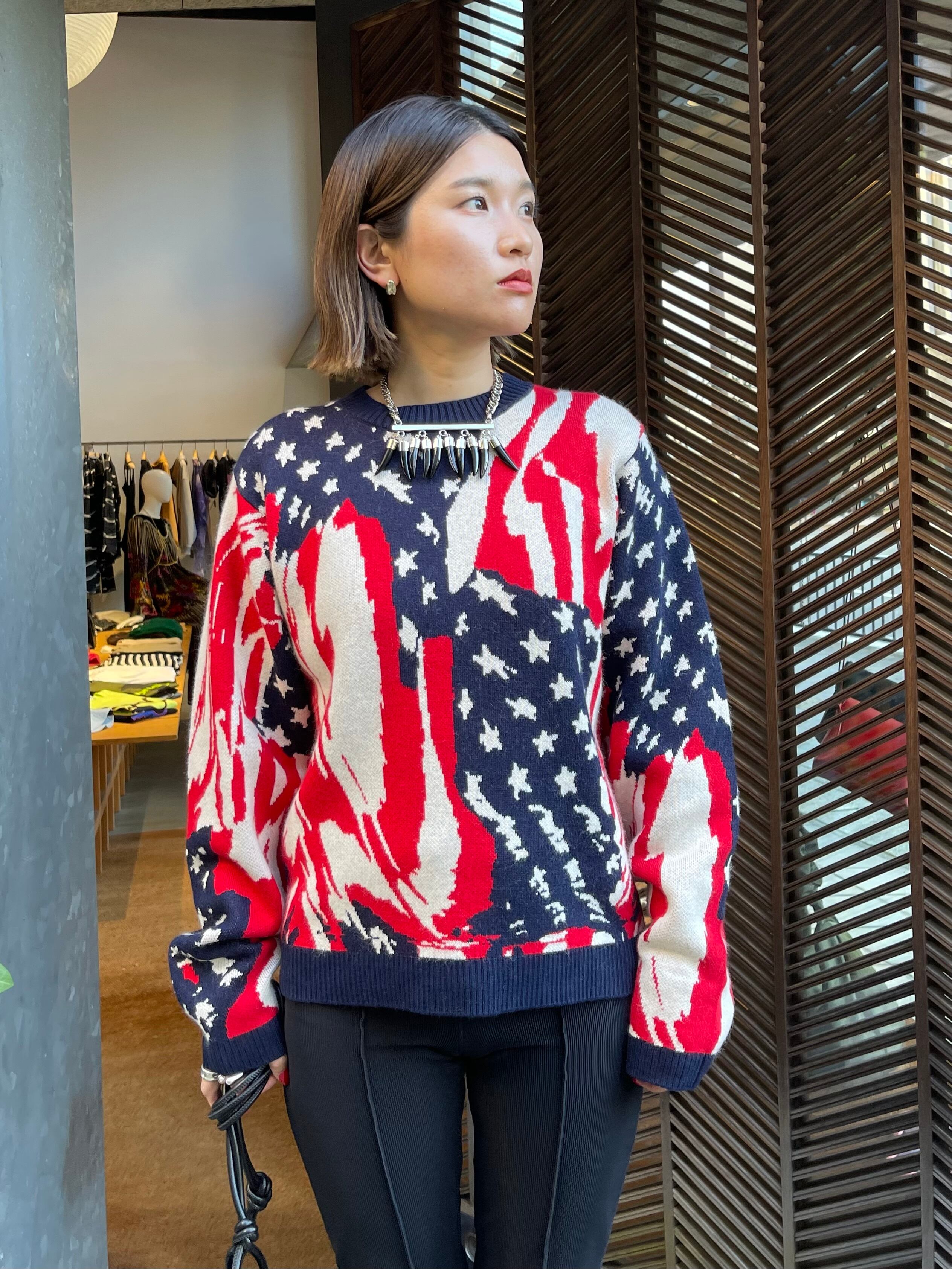 AWMASU エムエーエスユー / MARBLE FLAG SWEATER   TRENT