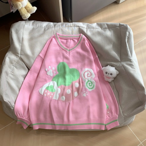 ゆめかわ♡いちごみるくニット　tops42