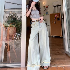 2025/06/29 デニム ワイドパンツ レディース 春夏秋冬 韓国 ゆったり リラックス ジーンズ 大人 カジュアル アメカジ ストリート系 おしゃれ ハイウエスト 体型カバー 大人可愛い 大人女子 [LS-CFP023]