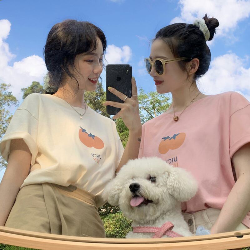 Tシャツ シャツ サマーレッドルーズトップス 夏物 スーパーモール82594922258