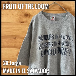 【FRUIT OF THE LOOM】メッセージ Tシャツ 2XL ビッグサイズ US古着 アメリカ古着