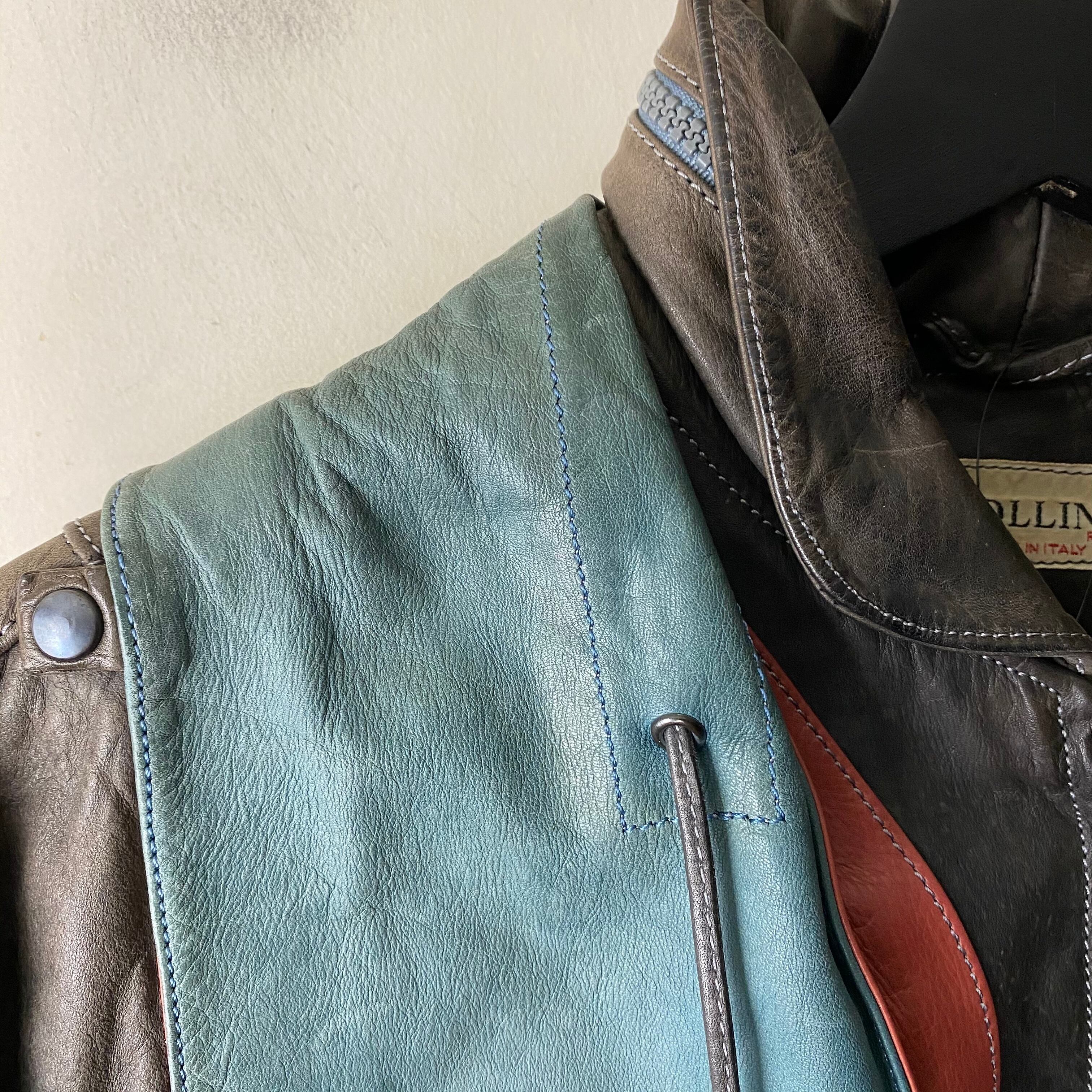 vintage POLLINI switching design leather jacket | NOIR ONLINE