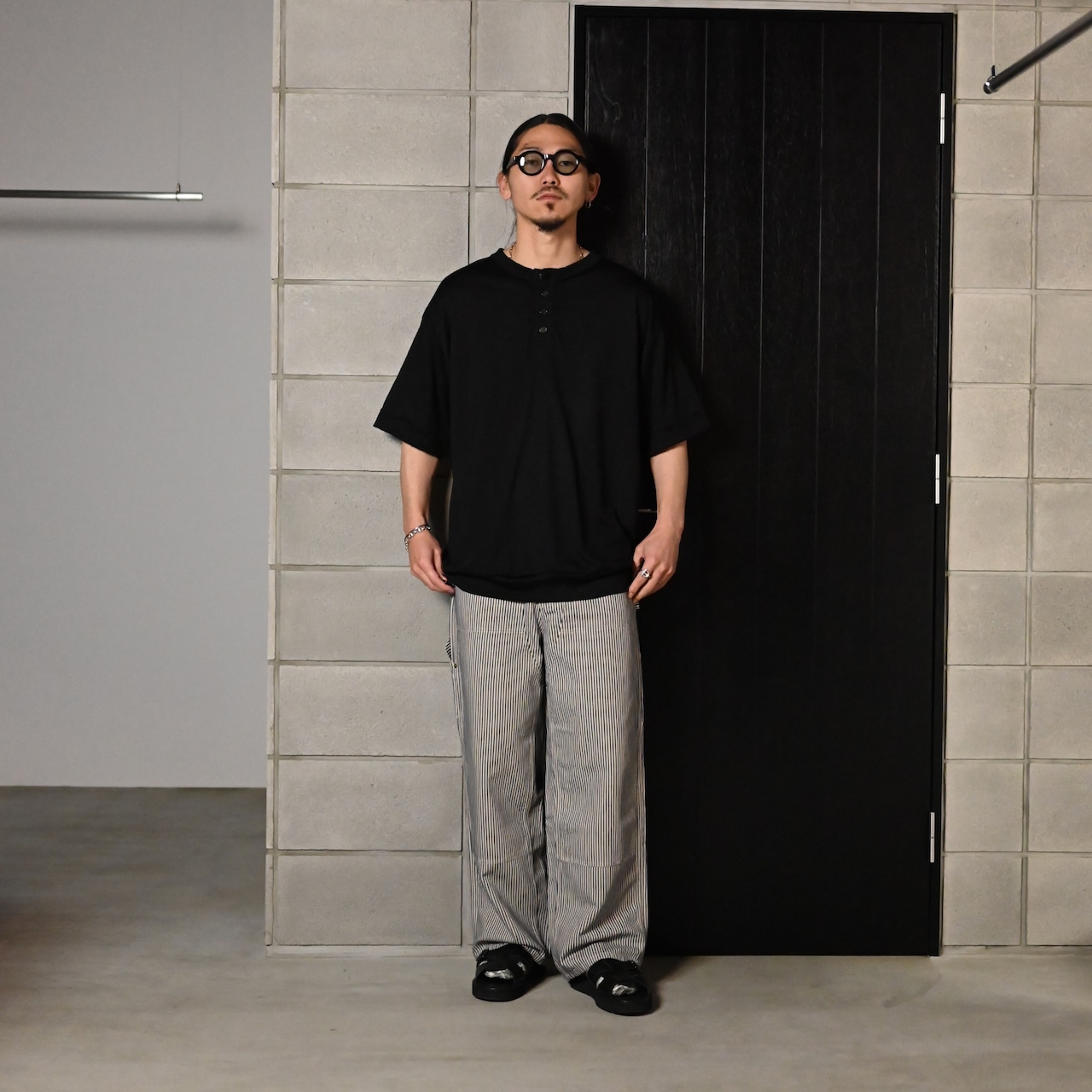 INTERIM / EXTRA FINE MERINO WOOL JERSEY HENRY OVER S/S TEE