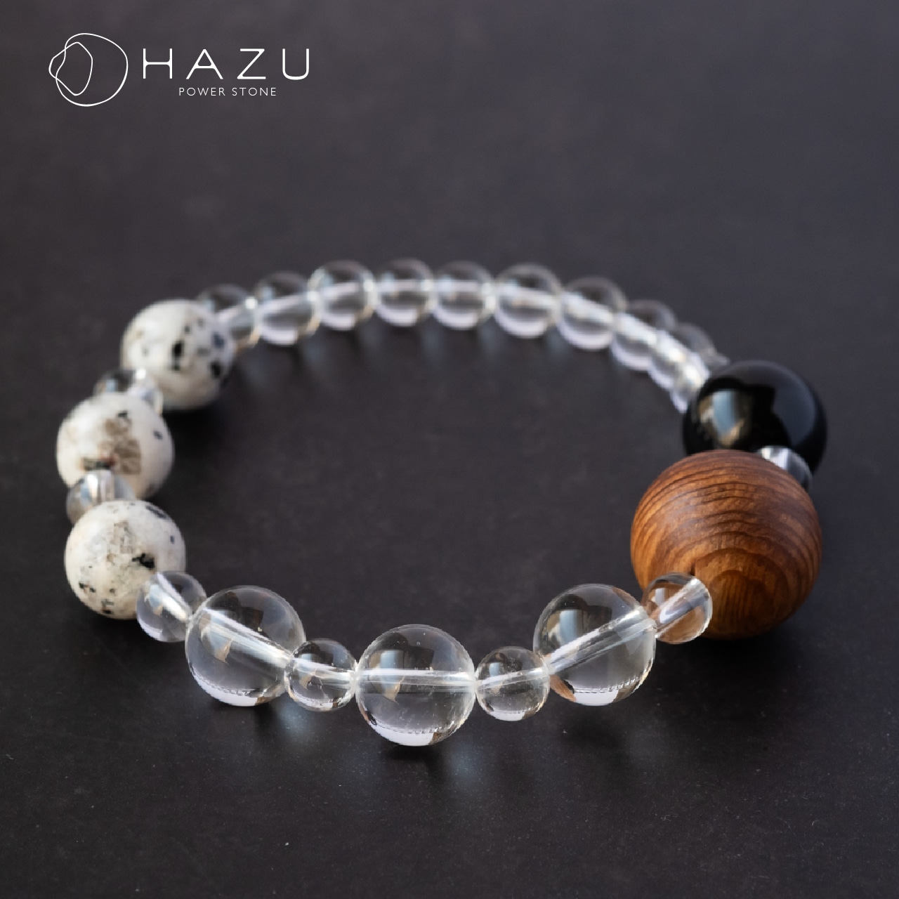 伊勢神宮御山杉の魔除け開運ブレス［伊勢神宮御山杉／伊勢石／モリオン／水晶］