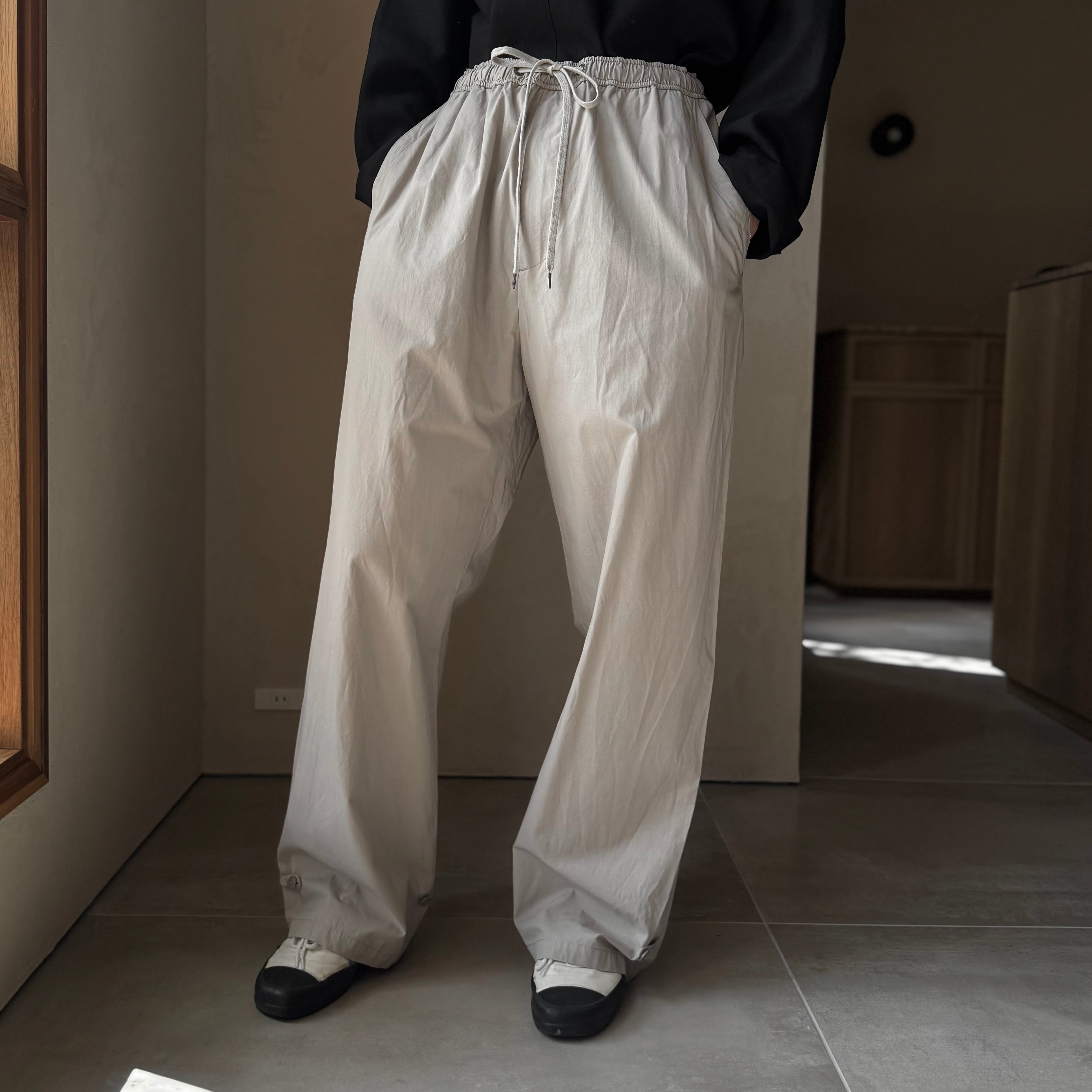 ATON | LIGHT TC GABARDINE WASHED WIDE PANTS | HJ GALLERY