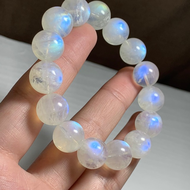 全粒ブルーシラー☆ホワイトラブラドライト・ブレスレット