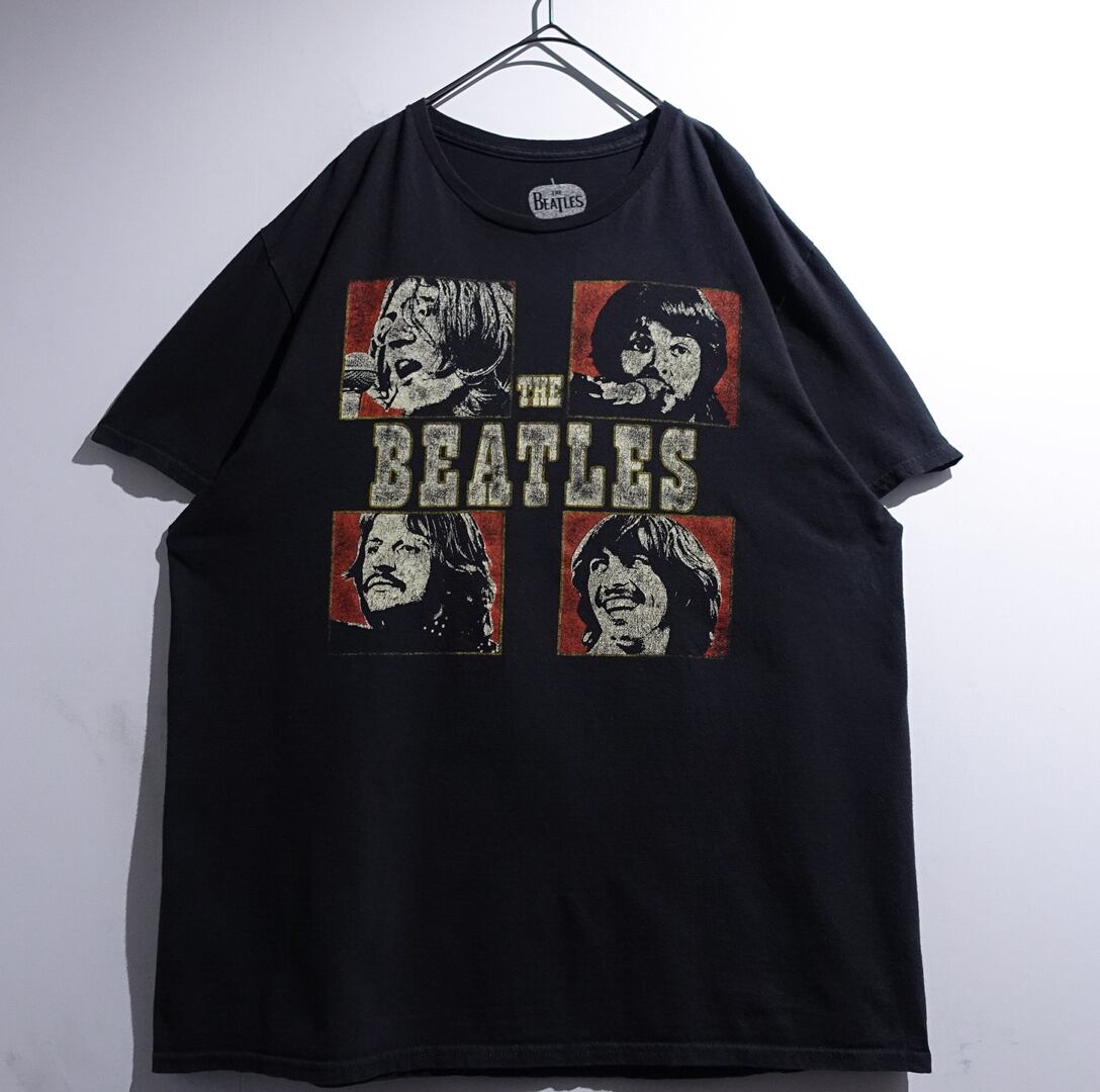 "THE BEATLES" Black Print Design Band T-Shirt
