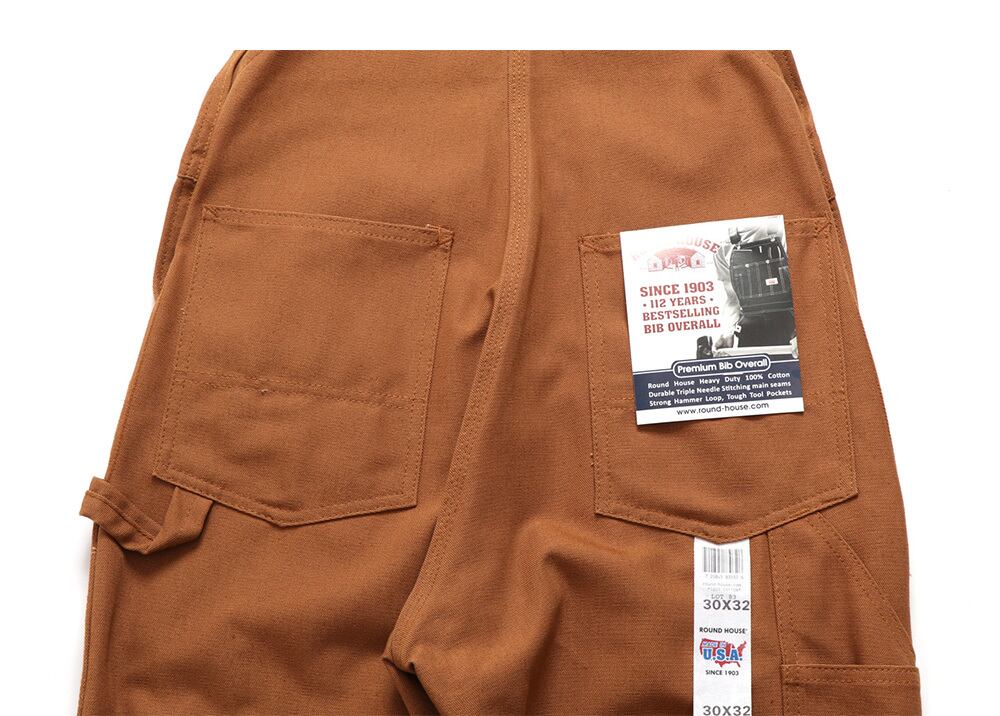 ラウンド ハウス 83 Heavy Duty Duck Overalls BROWN W30L32 - 4