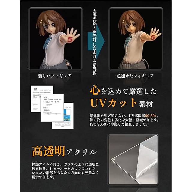 COOLTAKU フィギュアケース UVカット アクリル マグネット式 磁石付き