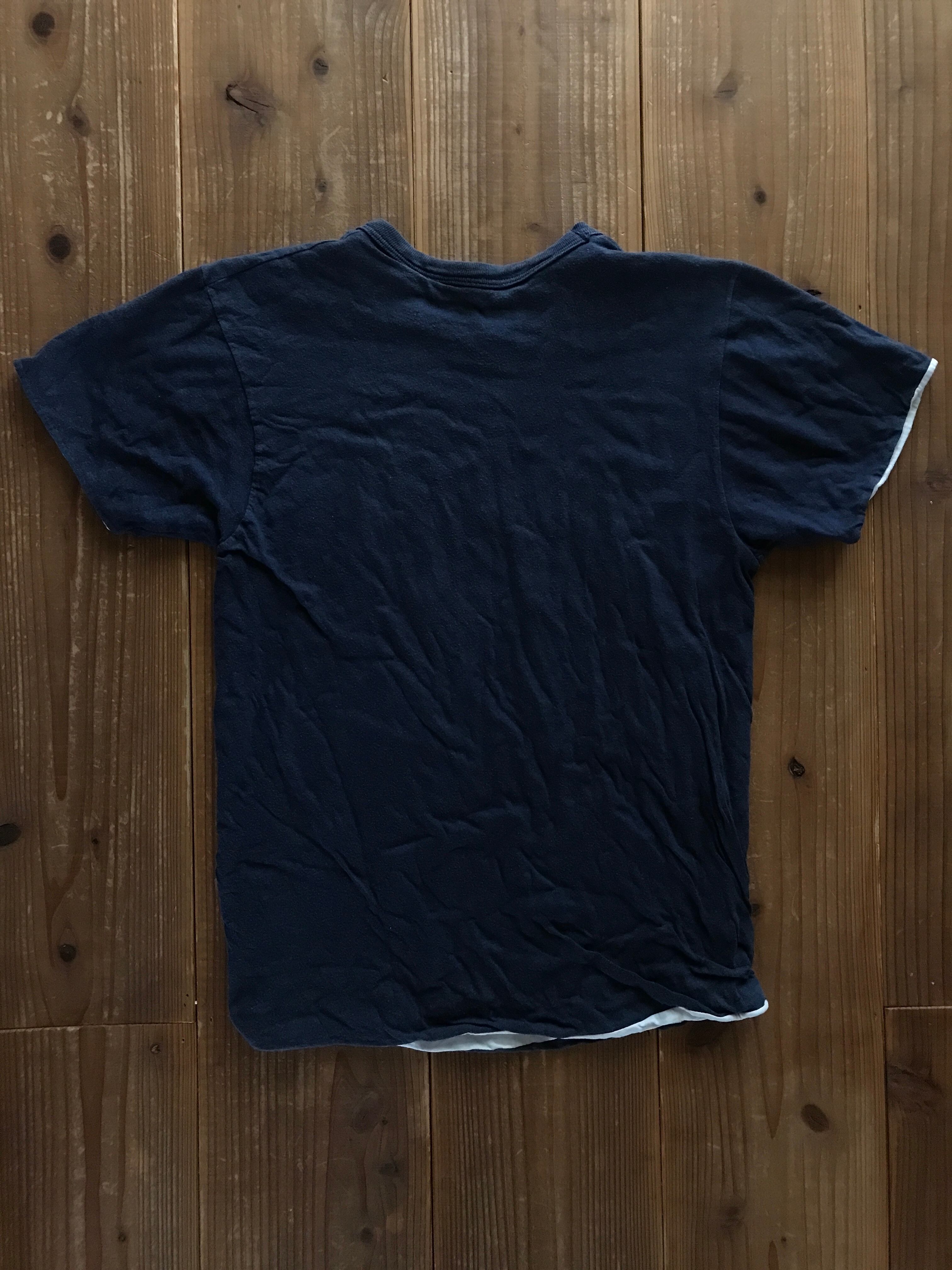 80's Champion トリコタグ "SLUH JR. BILLS" リバーシブルTシャツ 3段プリント 表記(M)