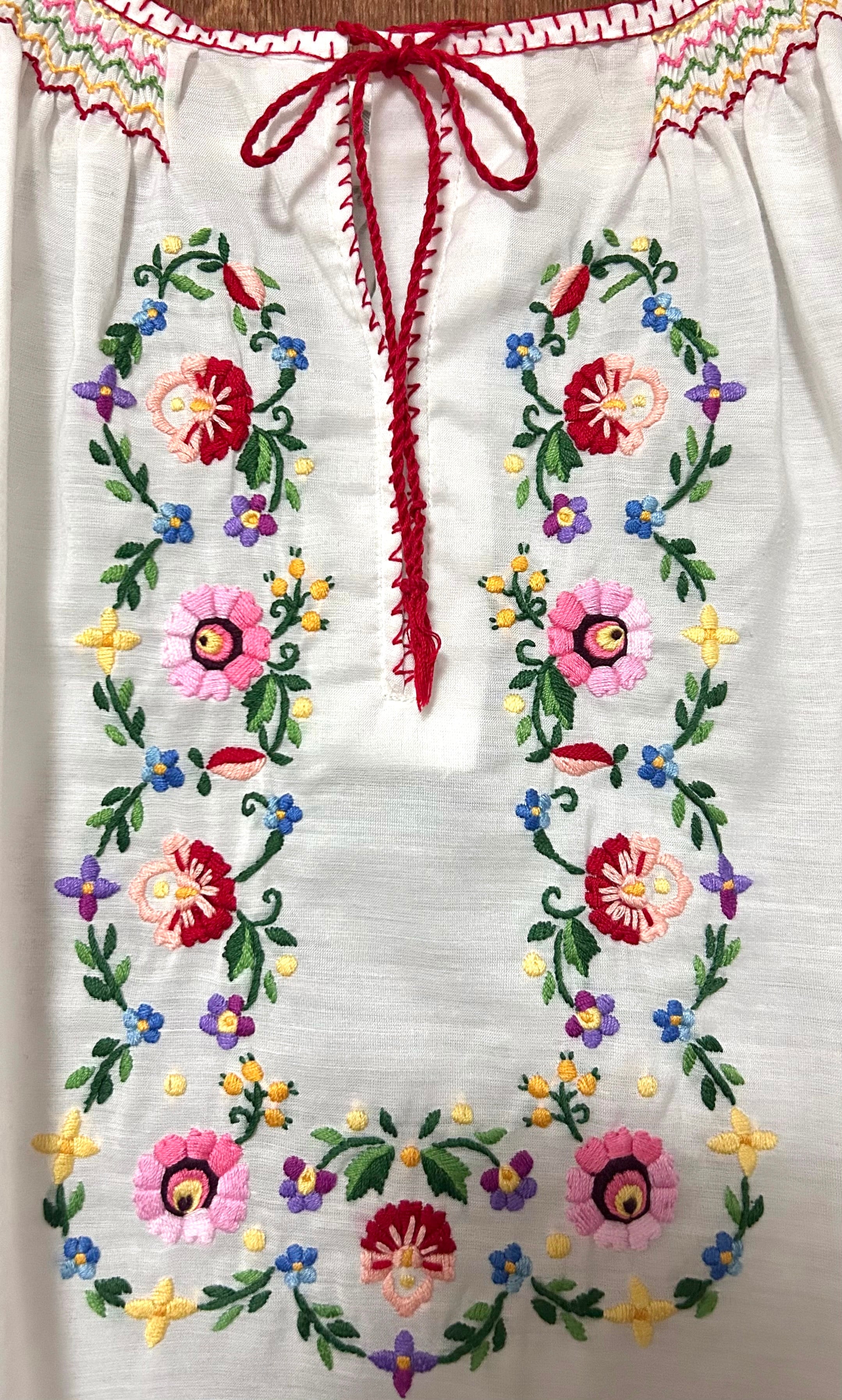 スイス 刺繍 手刺繍 ブラウス カロチャ 長袖 花 ヨーロッパ