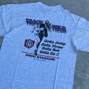 -VINTAGE- 97年製 TRACK&FIELD STATE CHAMPION SHIP IN OHIO STADIUM T-SHIRTS -SILVER GREY- [L]