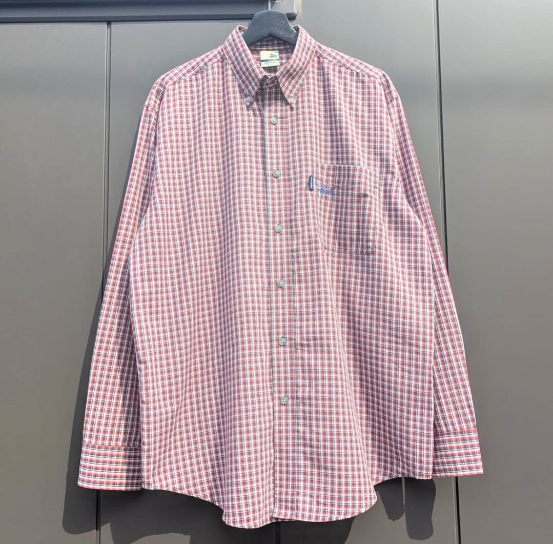 00s USA製!! bootleg stussy check pattern shirt 小岩店