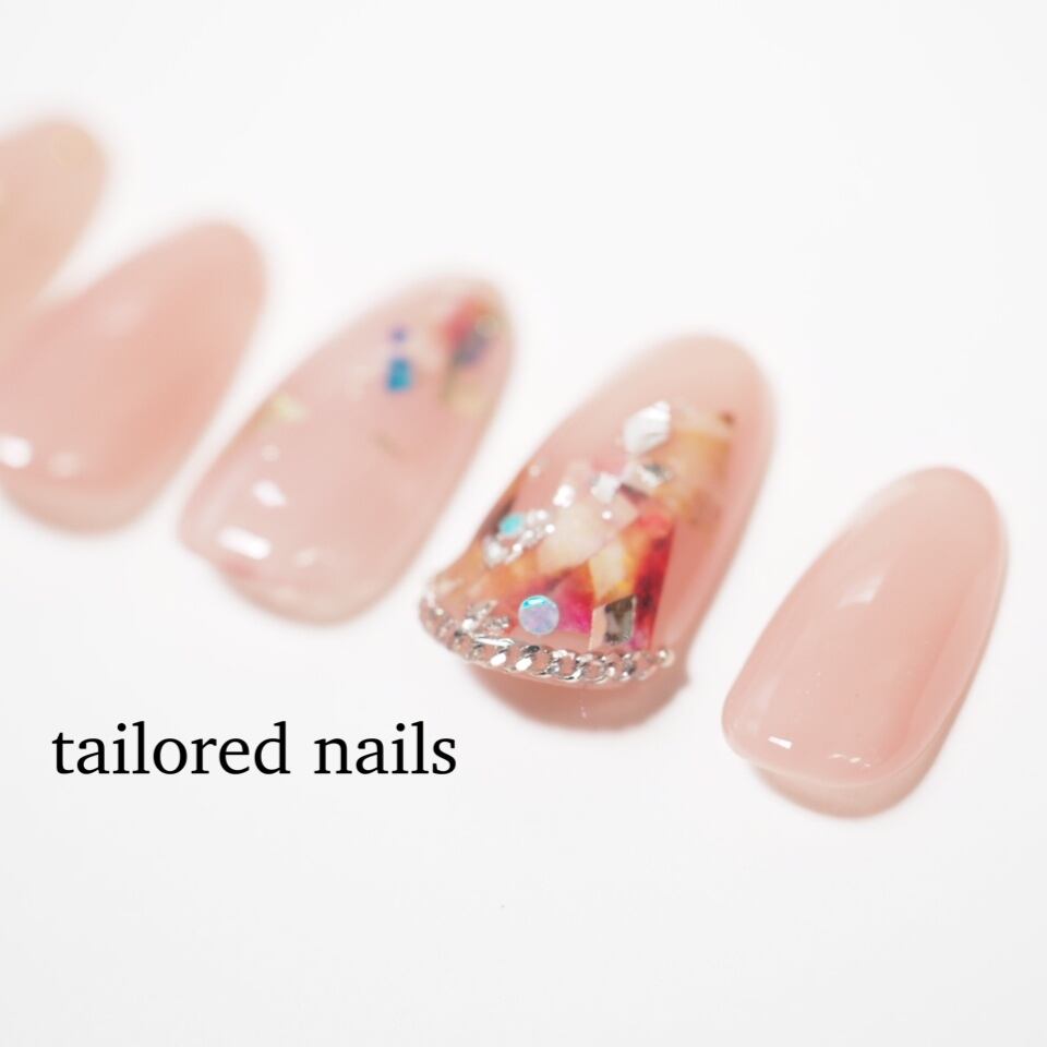 #002 グレージュネイル　ネイルチップ　ニュアンスネイル ネイルチップ No.002 オーダーメイド/ニュアンスネイル