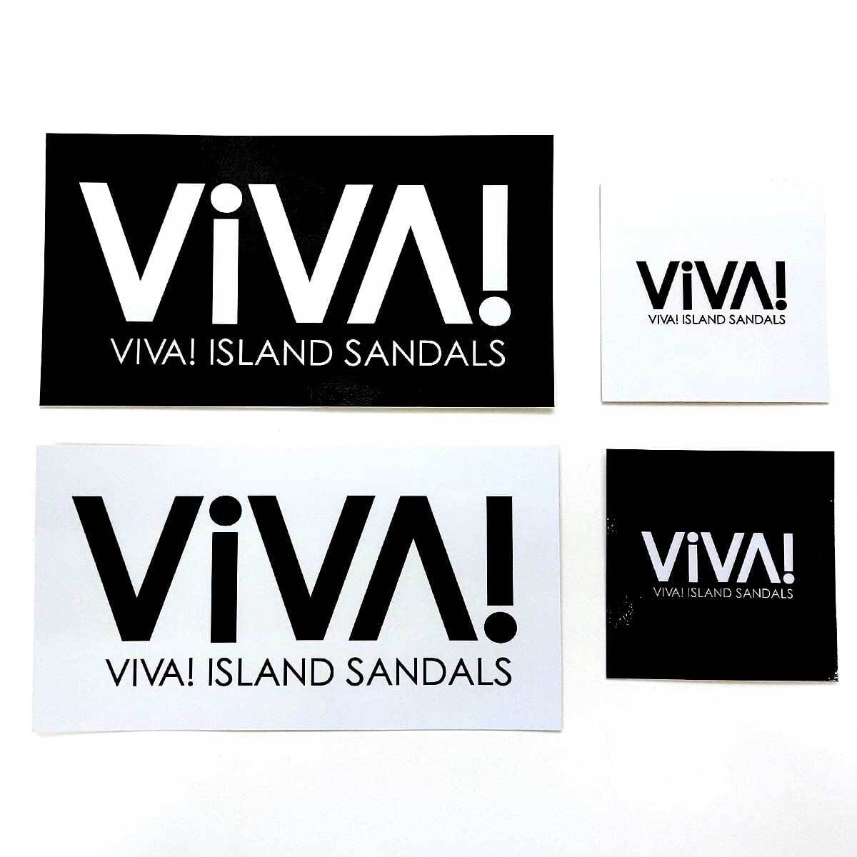 VIVA! ISLAND｜ビバアイランド ロゴステッカーセット４枚組(ブラック/ホワイト｜V-222001)