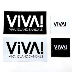 VIVA! ISLAND｜ビバアイランド ロゴステッカーセット４枚組(ブラック/ホワイト｜V-222001)
