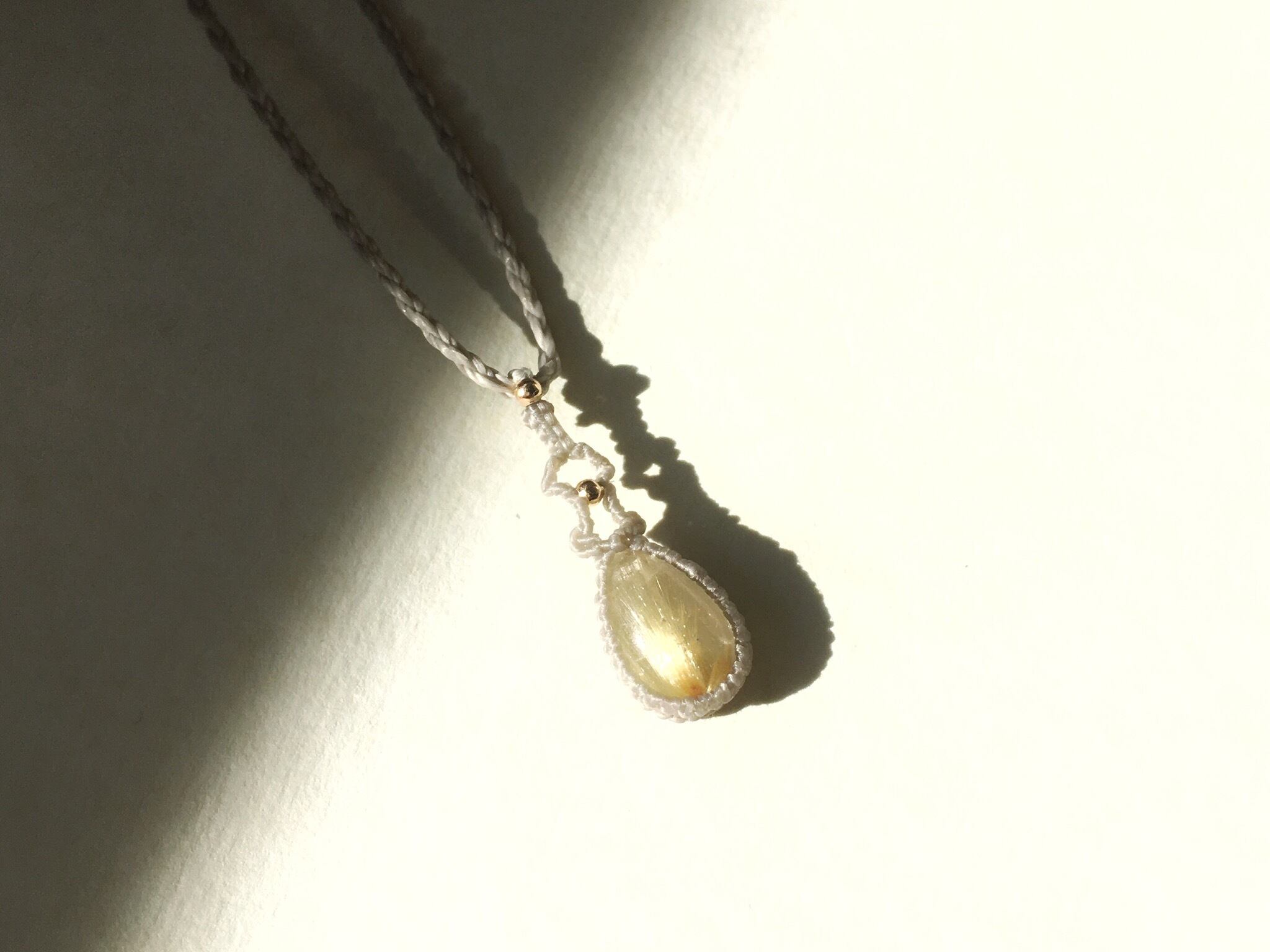 ルチルクォーツ macrame necklace