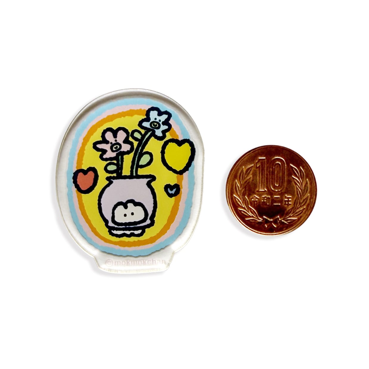 フラワーウサアクリルステッカー（MK-701） | もくもくちゃん公式