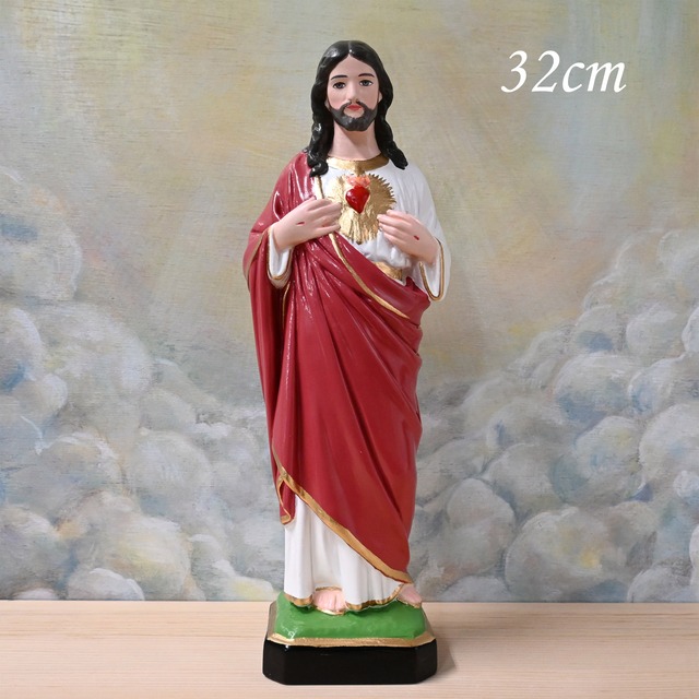 イエズスの聖心像【32cm】室内用カラー仕上げ