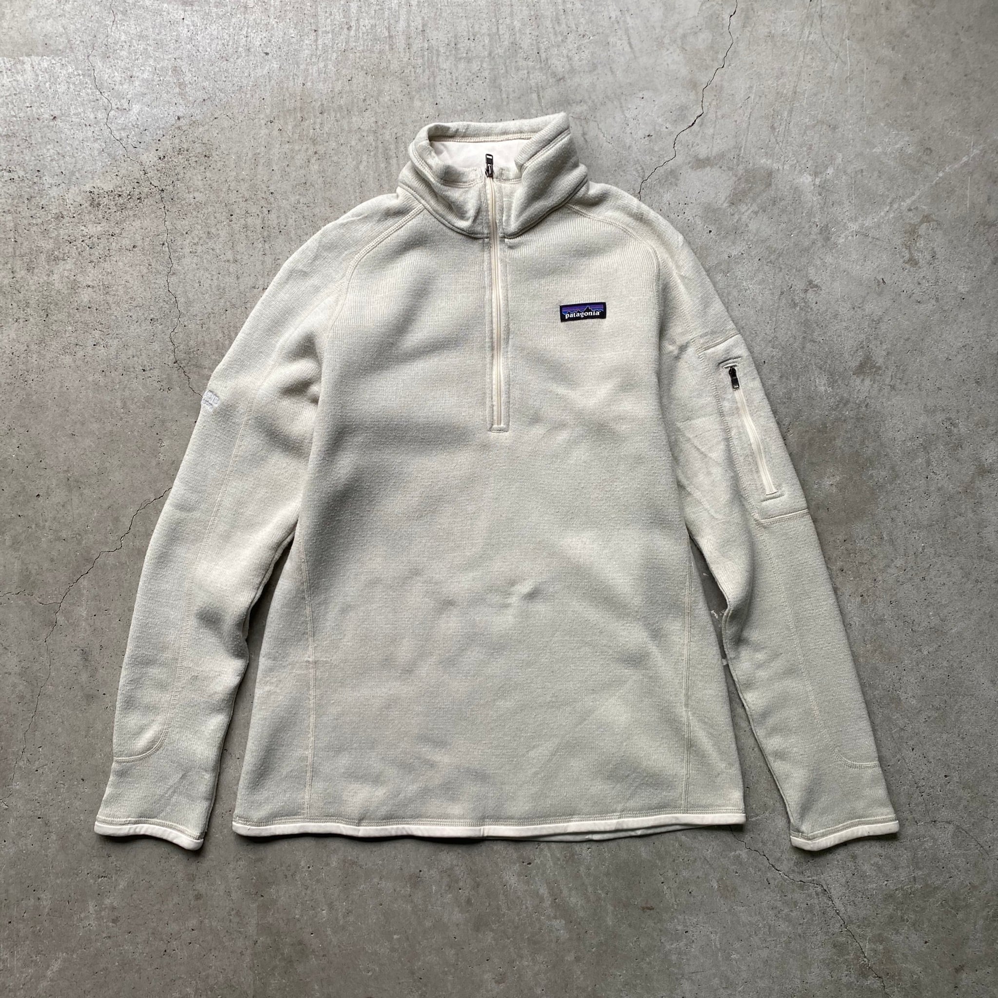 【ladies】 15年製 Patagonia パタゴニア ベターセーター ハーフジップ プルオーバー フリースジャケット 25617FA15  企業ロゴ 刺繍 ホワイト 白 レディースL 古着 【アウトドアジャケット】 | cave 古着屋【公式】古着通販サイト