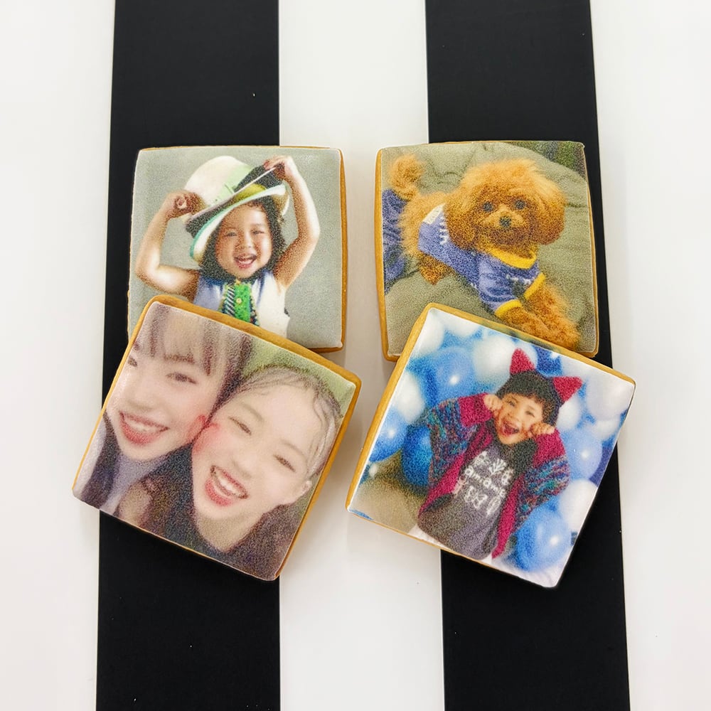 4枚入り プリントクッキー（写真・ロゴ）約4cm【丸/四角/ハートから