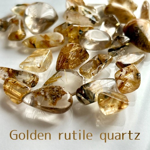 Golden rutile quartz−ゴールデン・ルチル タンブル