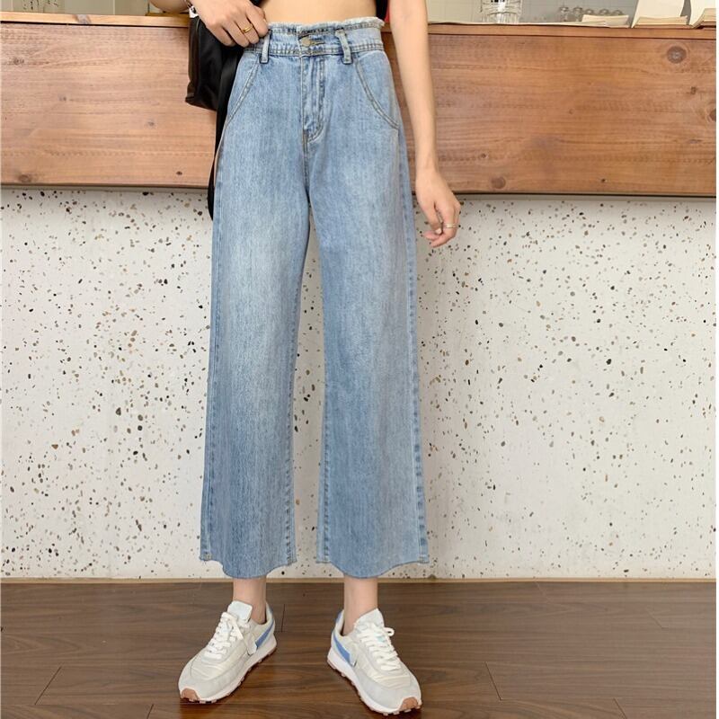 スタンダードハイウェスト薄手パンツ ジーンズ スプリング レトロ 春物 YY-ファッション87449703733