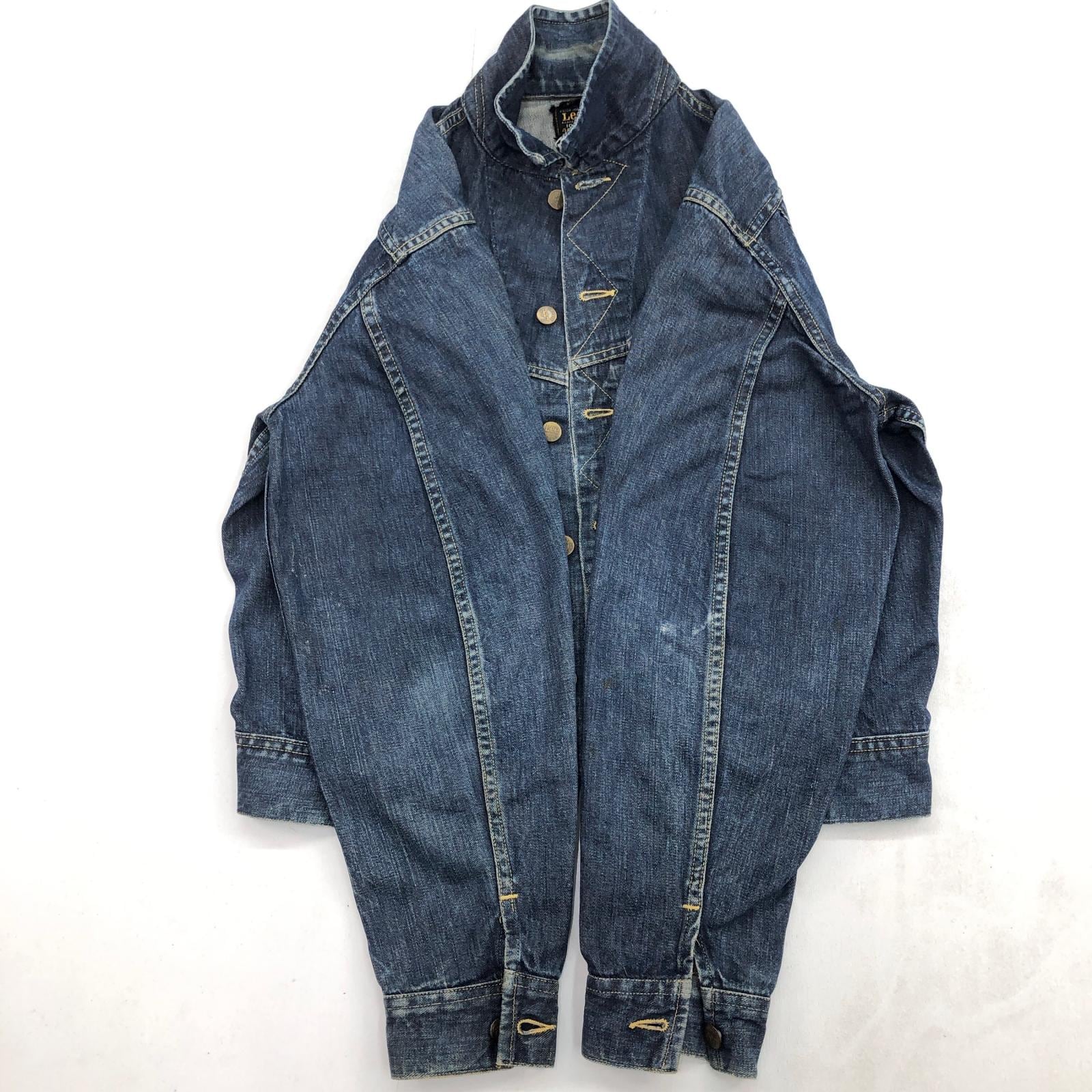 希少 Lee 101j デニムトラッカー 転写カスタム 60s 黒タグ 山田レン 60's Lee 黒タグ 101-J デニムジャケット 味あり良雰囲気 表記(46R