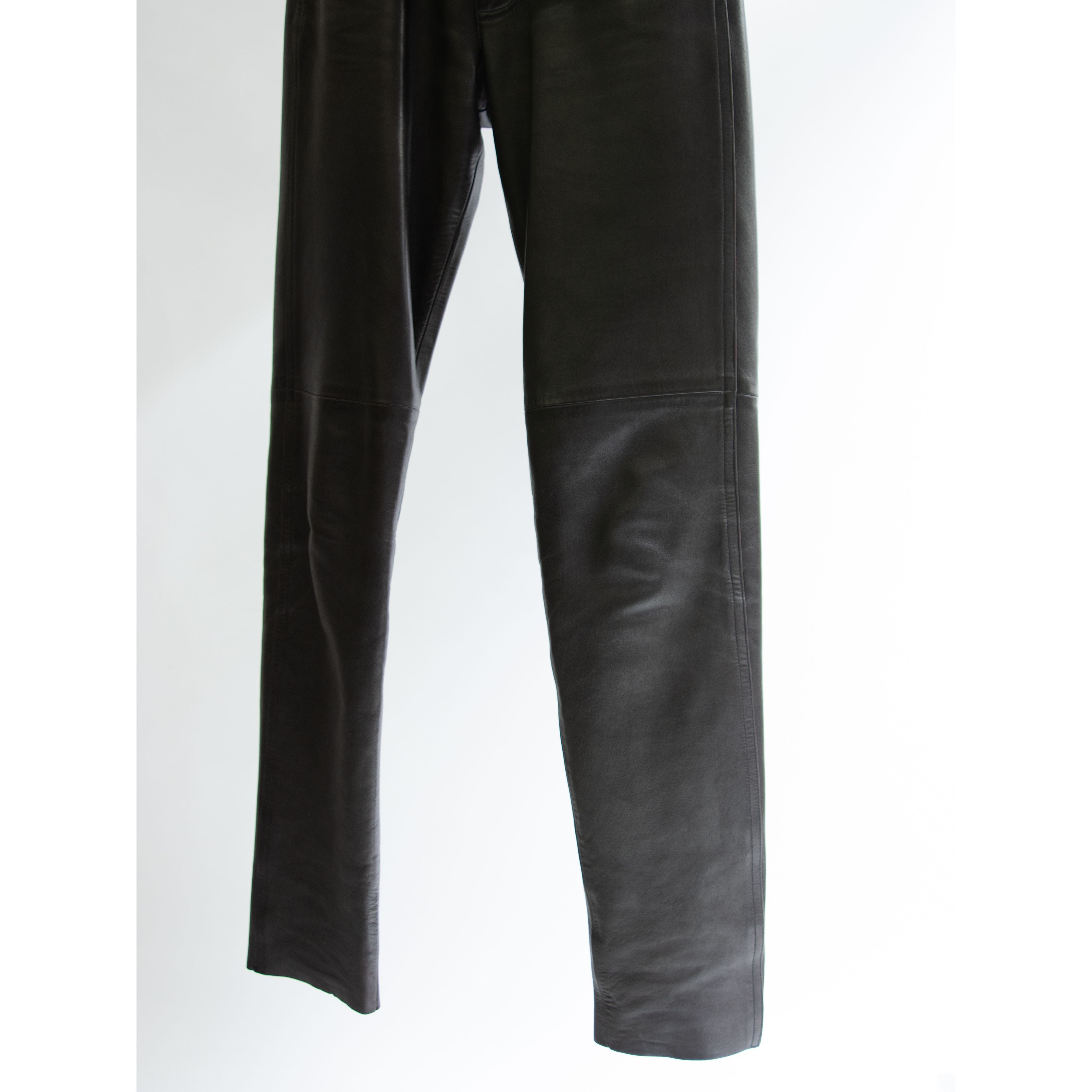 【agnes b.】Made in France sheepskin leather pants（アニエスベー フランス製 ラムレザーパンツ）10d