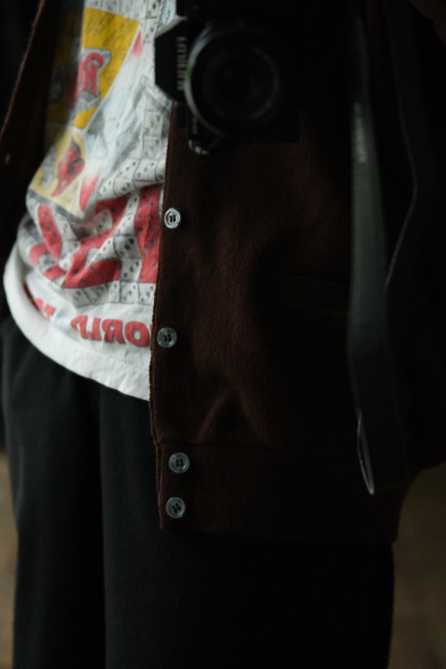 Utah／"Buckingham" acryl knit cardigan／brown