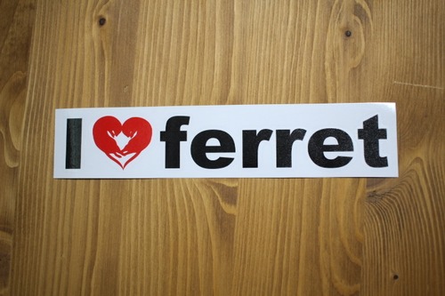 ステッカー大  I♥FERRET