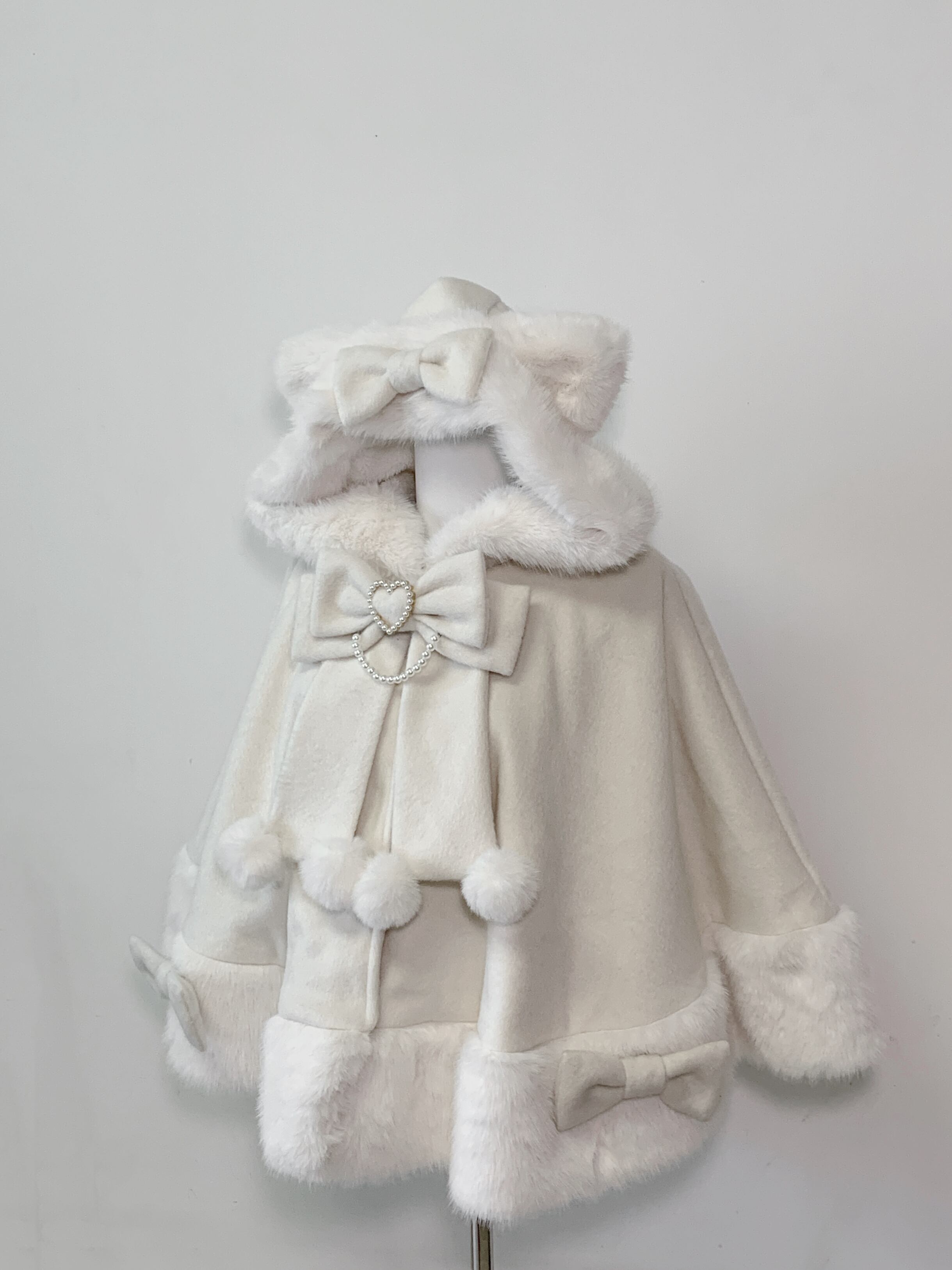 Myurina 地雷系 猫耳ボリュームファーポンチョコート ケープコート