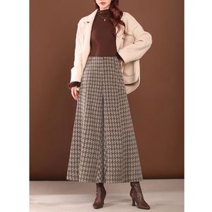 千鳥格子柄 ワイドガウチョパンツ W01379
