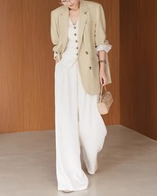 Button Front Hip-Length Loose Jacket    L0008