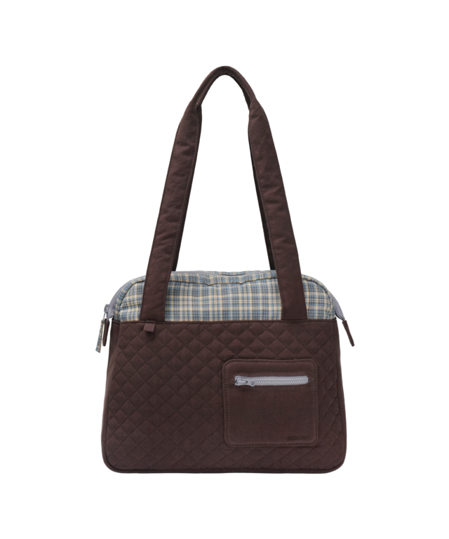 [COYSEIO] CHECK QUILTED TOTE BAG BROWN 正規品 韓国ブランド 韓国通販 韓国代行 韓国ファッション コイセイオ 日本 店舗