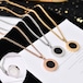 リバーシブル ネックレス シェル チェーン付き 金属アレルギー対応 ペンダント シンプル チタン アクセサリー DTC-537040024097