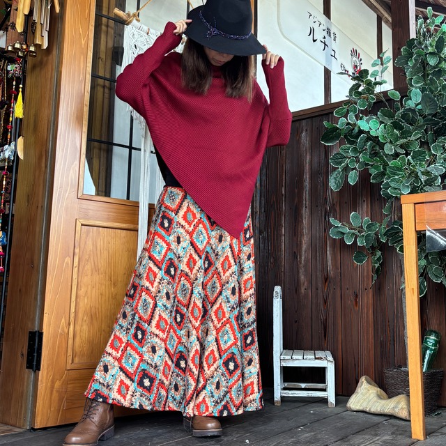 美シルエットカラフル暖かスカート