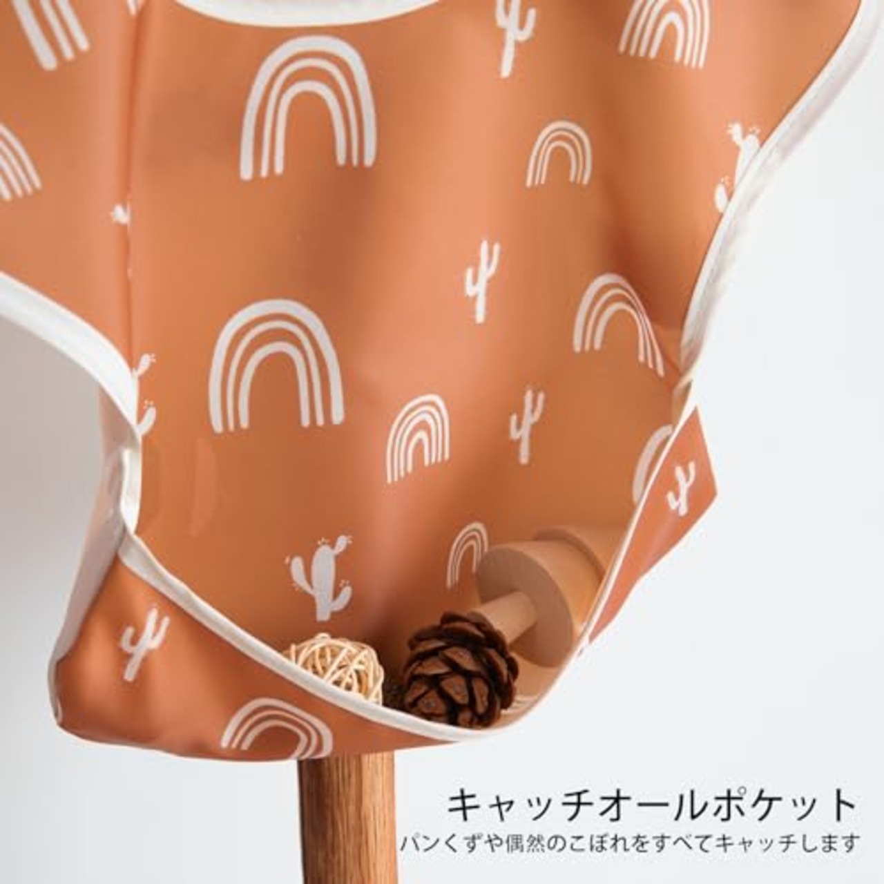 [GLLQUEN BABY] 食事エプロン 離乳食 保育園 3点セット ベビー 子供 汚れ防止 フリーサイズ 防水 洗濯機可能 調節可能 BPAとフタル酸塩なし 旅行に最適 防水お食事 (コーヒー色)