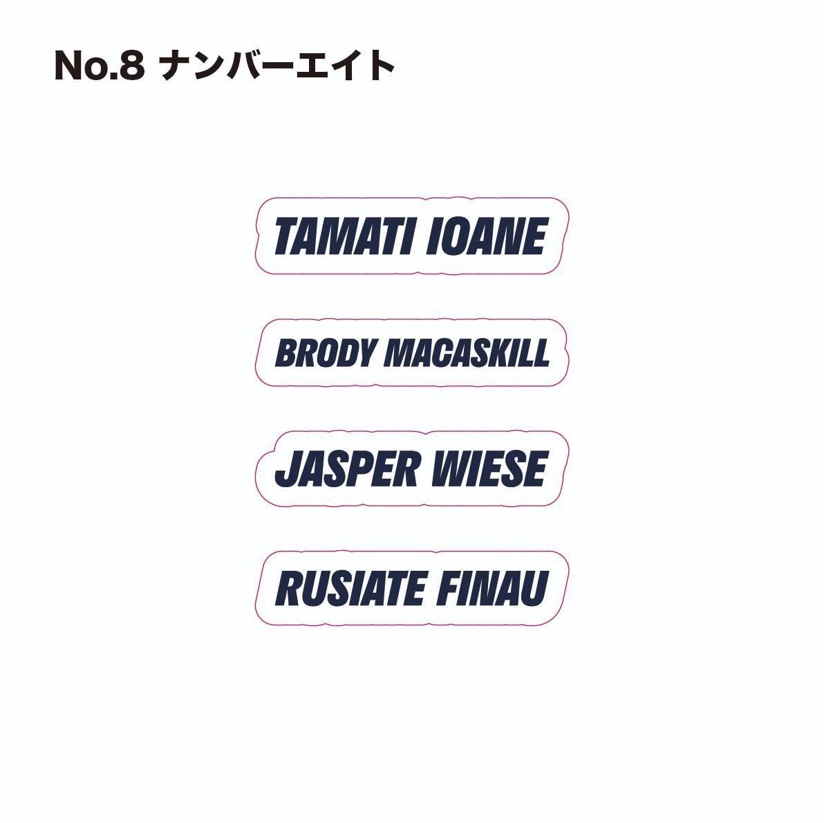 選手ネームステッカー(EN) FW：PRプロップ/HOフッカー/LOロック/FL