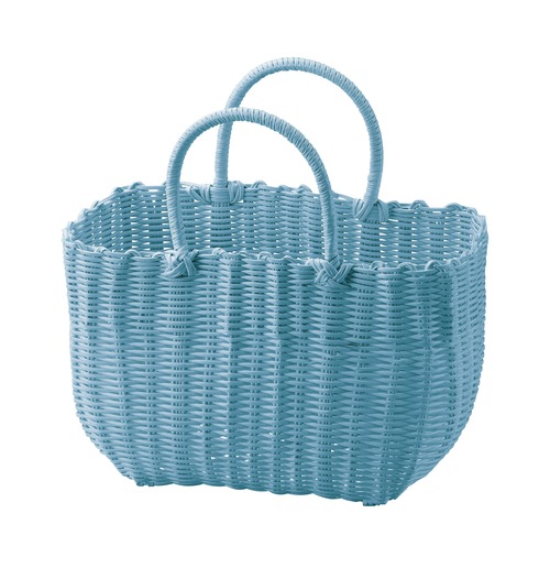 バッグ　バスケット　ブルー