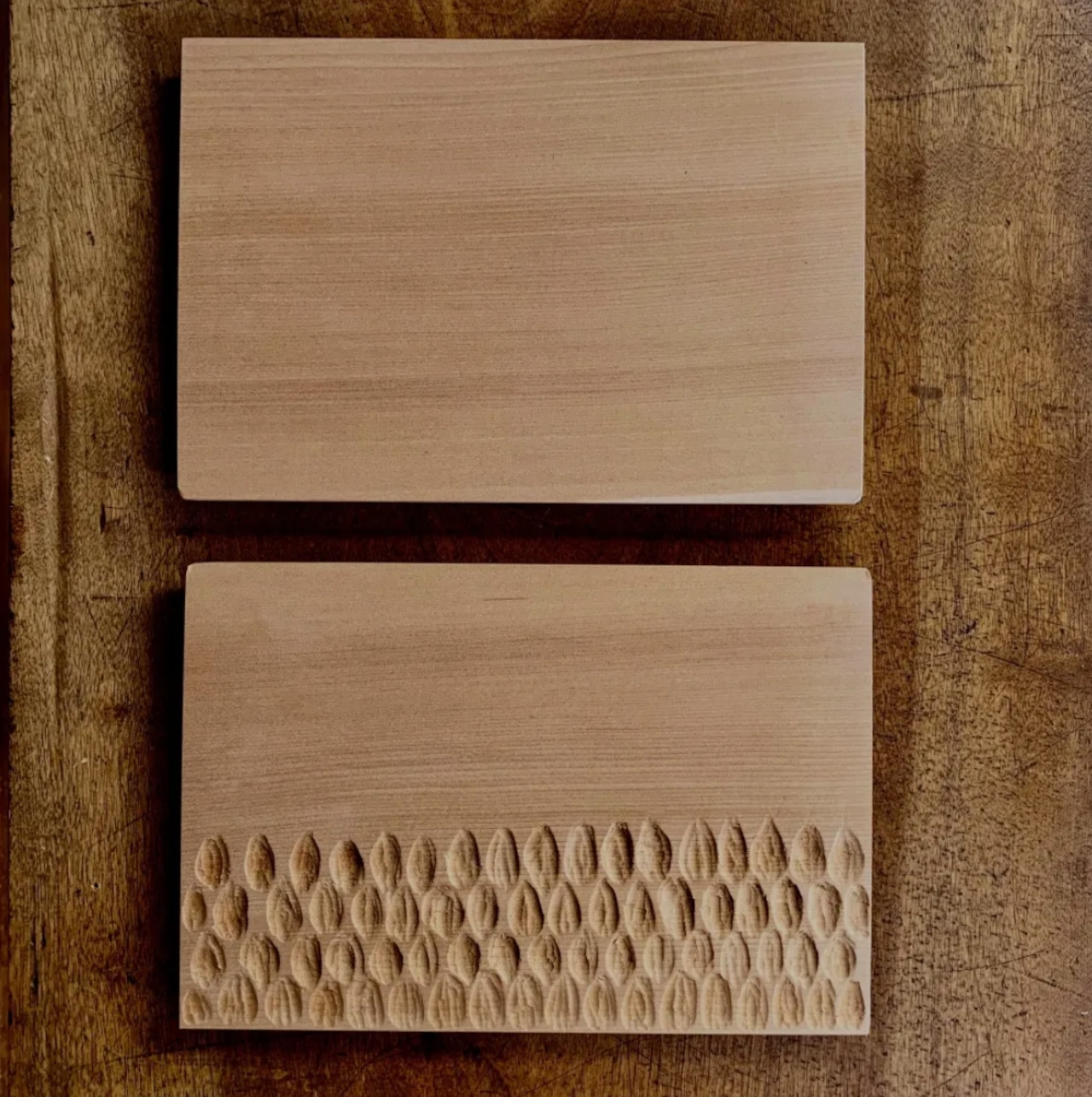長方形のお皿を自作できる 手作りキット WOOD PLATE CARVING DIY KIT ( RECTANGLE )