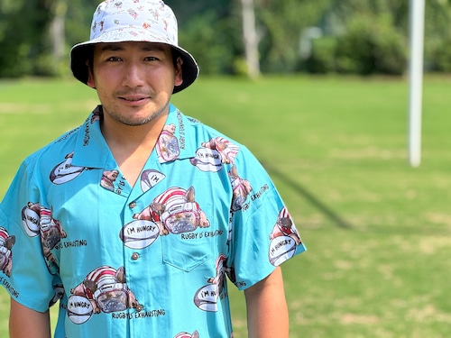 RUGBY DOG アロハシャツ　ターコイズブルー