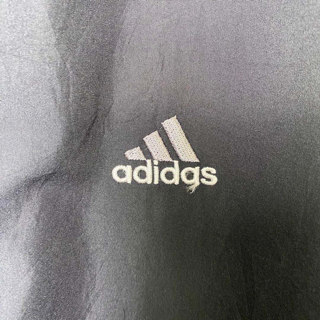 L 00s adidas ロゴ刺繍 ナイロンジャケット 薄手 黒 L S1310