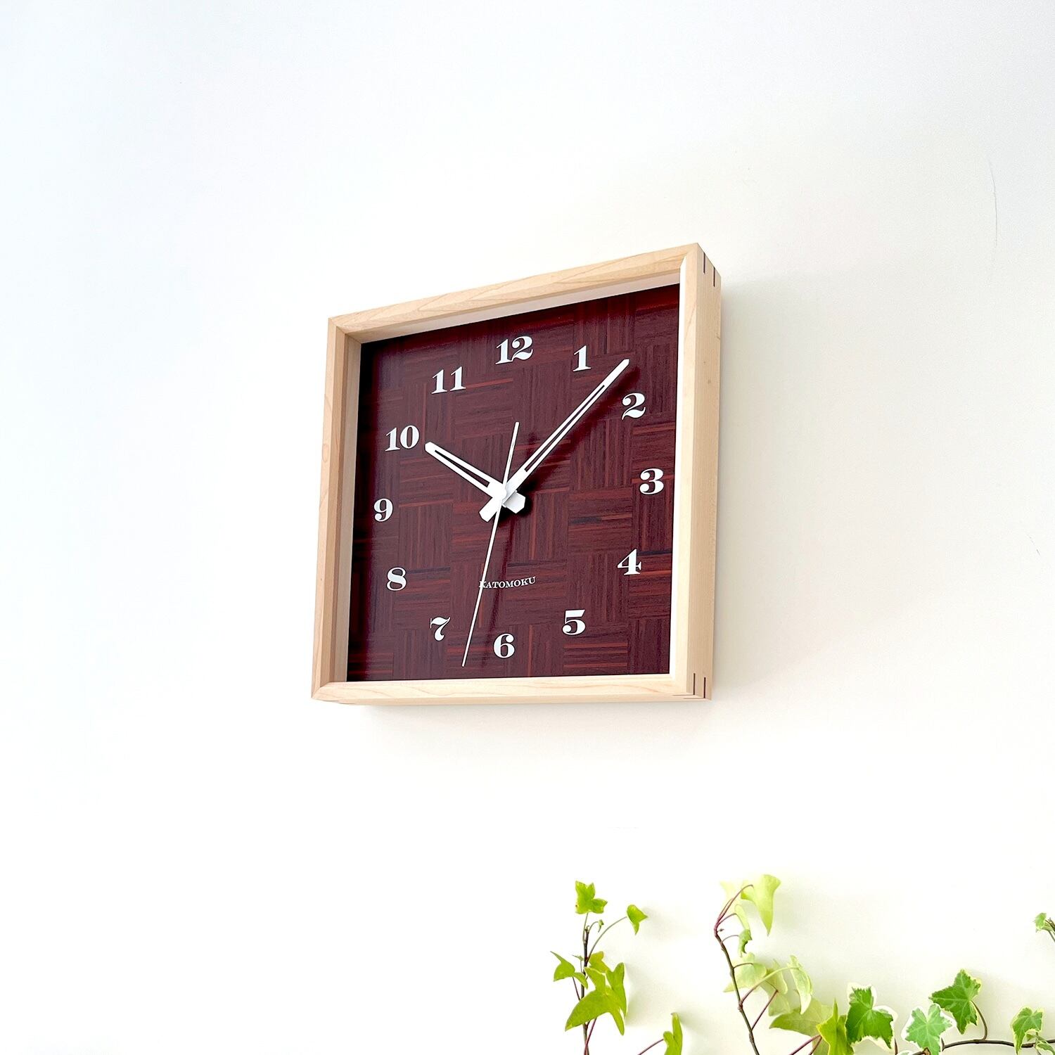 KATOMOKU Square clock 4 H.メープル km-144HM | 加藤木工株式会社